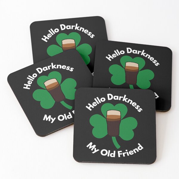 Item preview, Hello Darkness My Old Friend - Irish Pint Glass of Irish Stout Shamrock designed and sold by WigOutlet.