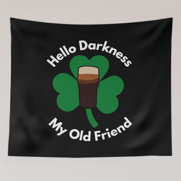 Item preview, Hello Darkness My Old Friend - Irish Pint Glass of Irish Stout Shamrock designed and sold by WigOutlet.