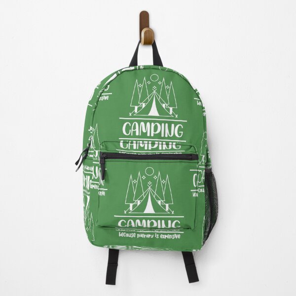 Item preview, Camping - because therapy is expensive - funny camping shirt designed and sold by hardscuffle.