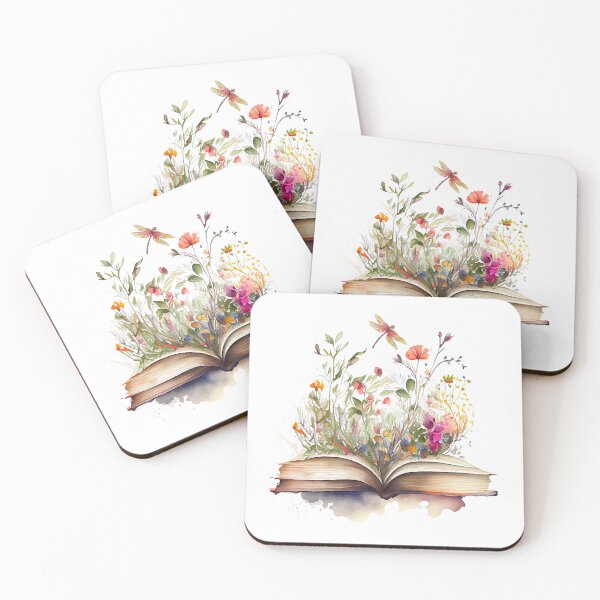 Item preview, Watercolour Flowers and Dragonflies Growing from Book designed and sold by CreativNode.