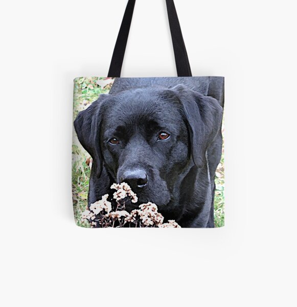 Prenez le temps - Black Labrador Tote bag doublé
