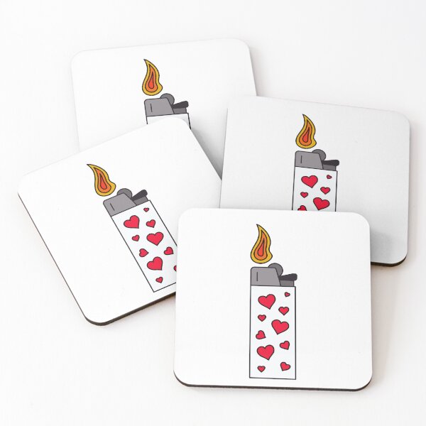 Item preview, White Lighter with Red Hearts designed and sold by rkenefick33.