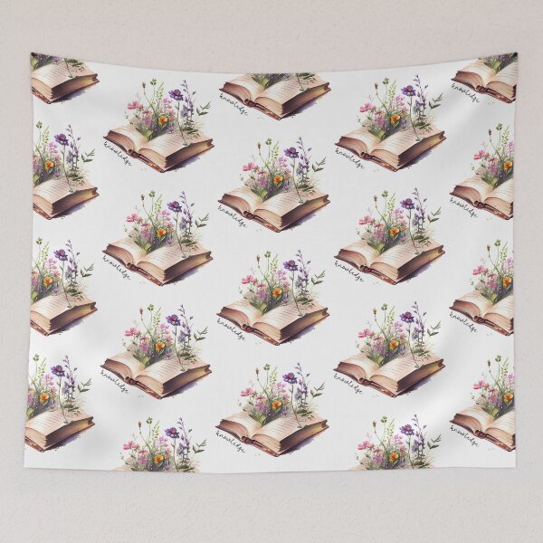 Item preview, Knowledge in Books - Purple Watercolour Flowers designed and sold by CreativNode.