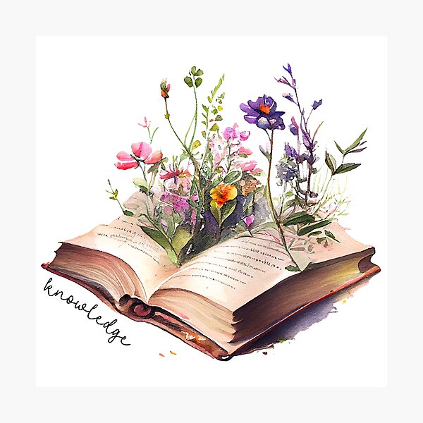 Item preview, Knowledge in Books - Purple Watercolour Flowers designed and sold by CreativNode.