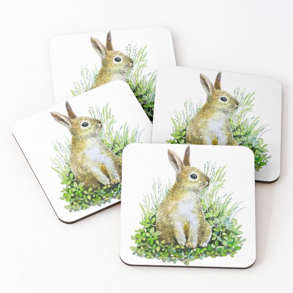 Item preview, little bunny on a clover field designed and sold by Lemontreeart63.