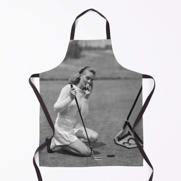 Item preview, Vintage Photo of Woman Kissing her Golfball for Luck designed and sold by ScienceSource.