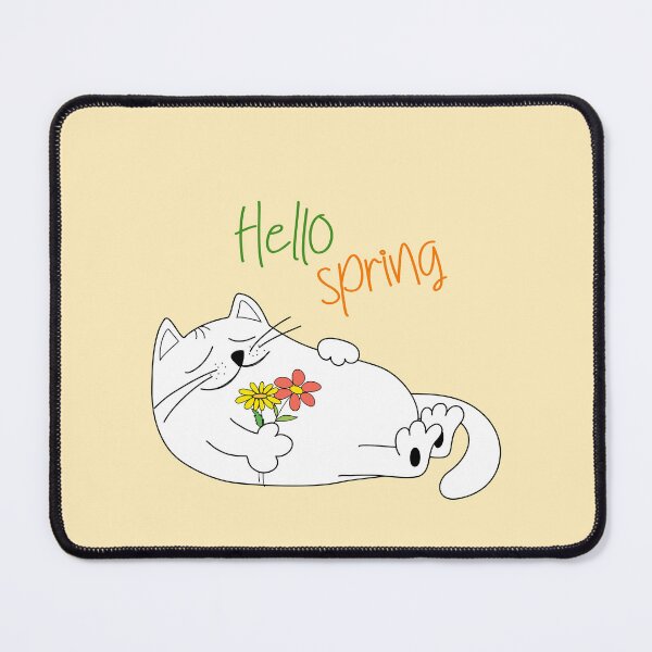 Item preview, A White Cat Sleeps, Hello Spring designed and sold by Tasha-design.