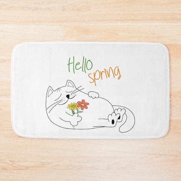Item preview, A White Cat Sleeps, Hello Spring designed and sold by Tasha-design.