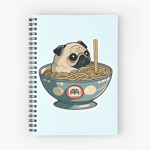Item preview, Cute Pug in Ramen Bowl designed and sold by BandanaMontana.