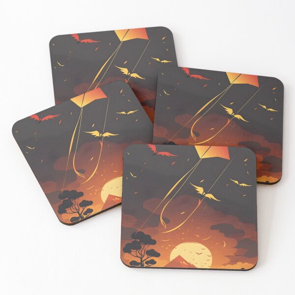 Item preview, sunset mountains, fire kites in the sky designed and sold by R.L cases and stickers.