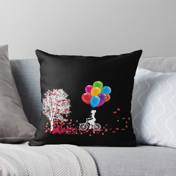 Aperçu de l'œuvre Fille Sur Un Vélo. Avec des ballons parmi les fleurs créée et vendue par DiamondPixel.