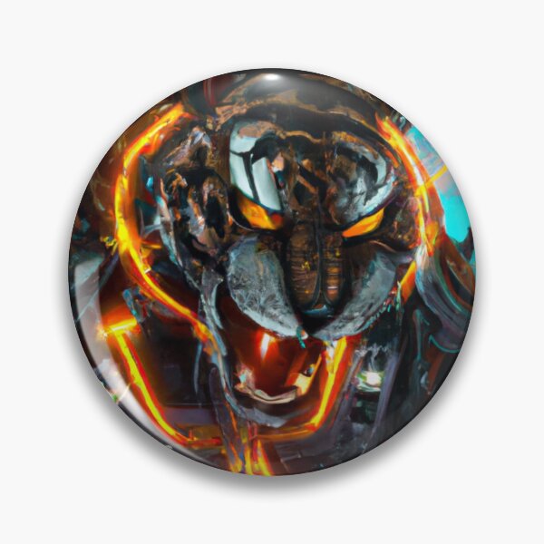 Item preview, A cybernetic style warrior tiger with glowing eyes and metal fangs designed and sold by FreeMind-Design.