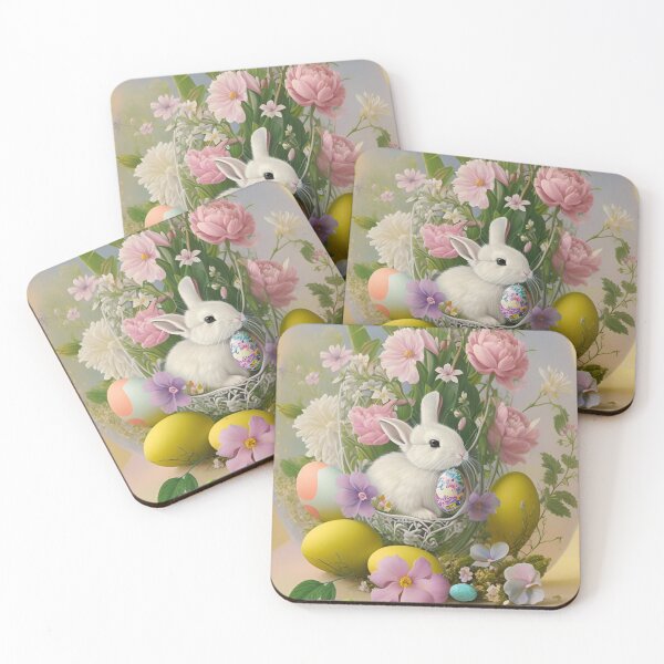 Item preview, Colorful Pastel Festive Easter Eggs Easter Bunny Spring Flowers Version 12 designed and sold by DreamingAwake1.
