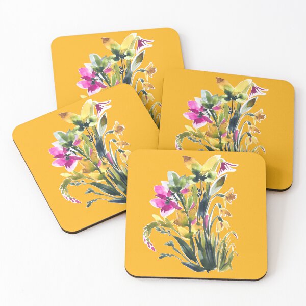 Item preview, Yellow Spring Flowers Bouquet, watercolor designed and sold by IngaDesign.