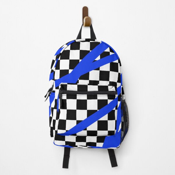 Item preview, Blue Doodles on a Checkered Black&White Background | Digital Art | Graphic Design designed and sold by ElVyartStore.