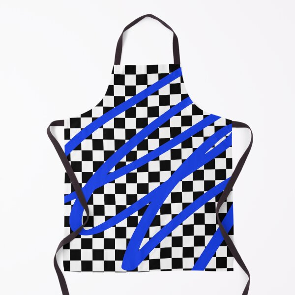 Item preview, Blue Doodles on a Checkered Black&White Background | Digital Art | Graphic Design designed and sold by ElVyartStore.