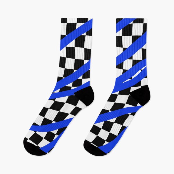 Item preview, Blue Doodles on a Checkered Black&White Background | Digital Art | Graphic Design designed and sold by ElVyartStore.
