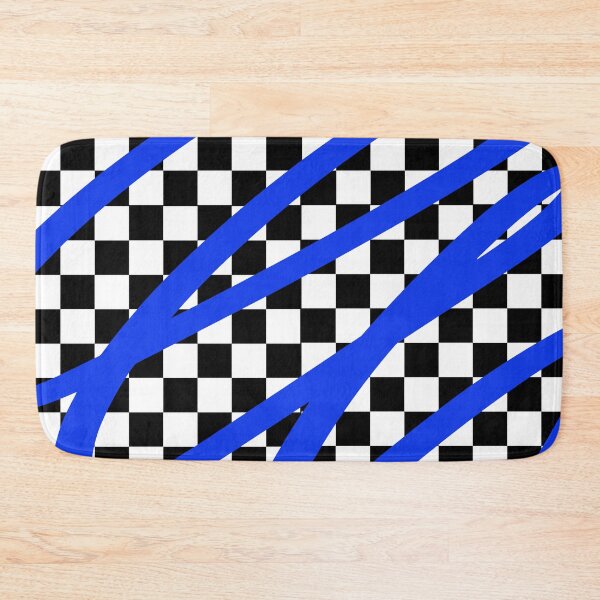 Item preview, Blue Doodles on a Checkered Black&White Background | Digital Art | Graphic Design designed and sold by ElVyartStore.