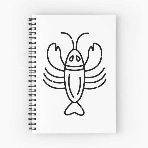 Item preview, Crayfish, lobster black line illustration designed and sold by OM-lova.