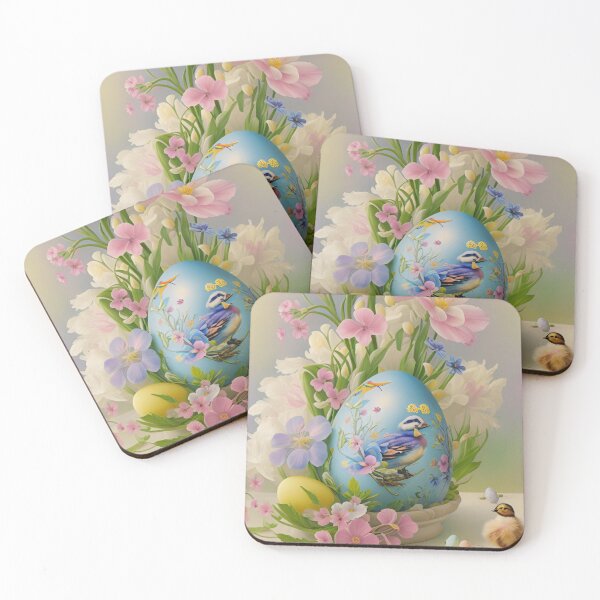 Item preview, Colorful Festive Easter Eggs Easter Bunny Spring Flowers Version 43 designed and sold by DreamingAwake1.