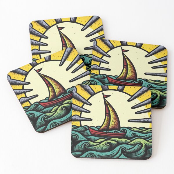 Item preview, Sailing boat in sunset on ocean designed and sold by NxtGenArt.
