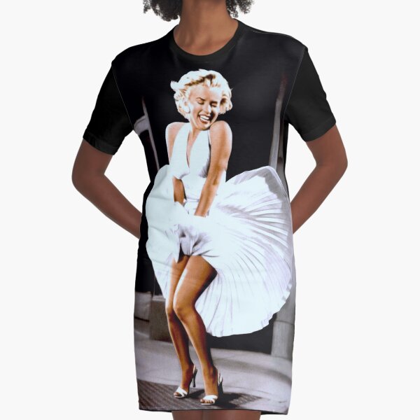 MARILYN MONROE: Scene of her Skirt Blowing Up Print Graphic T-Shirt Dress