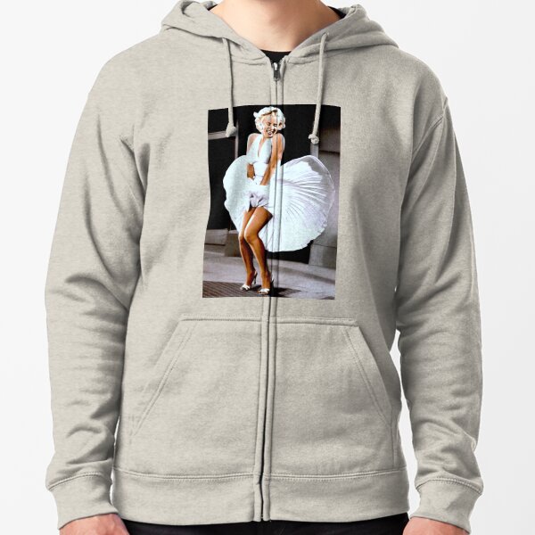 MARILYN MONROE: Scene of her Skirt Blowing Up Print Zipped Hoodie
