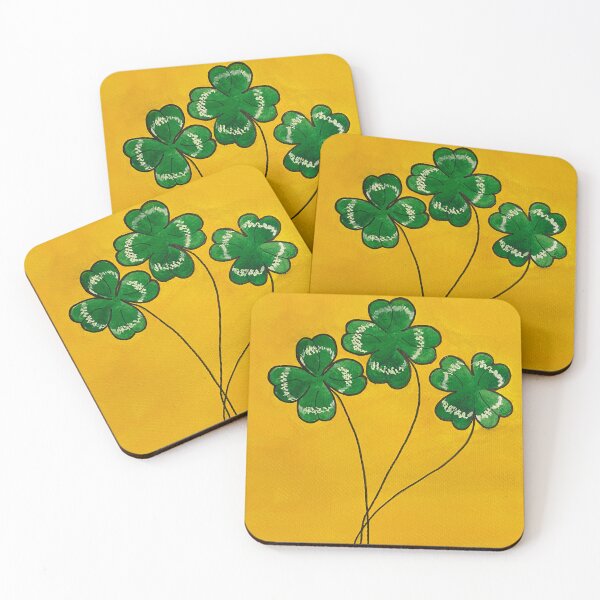 Item preview, Three 4-Leaf Clovers designed and sold by Lisa Neuman Watercolors.