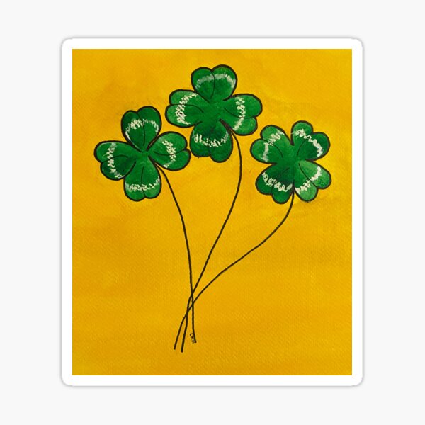 Three 4-Leaf Clovers Sticker
