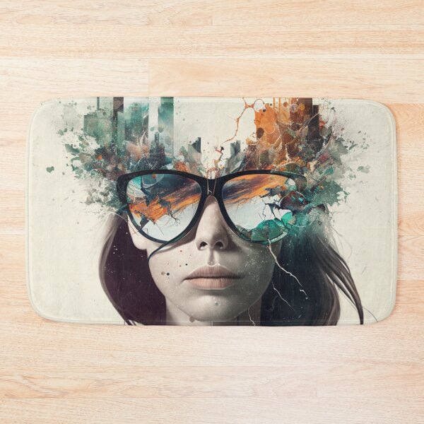 Item preview, Abstract Woman: A City Mindset with Conviction Behind Sunglasses designed and sold by DaniFantasy.