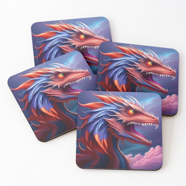 Item preview, Ferocious Red Dragon with Blue Highlights designed and sold by dragynrain.