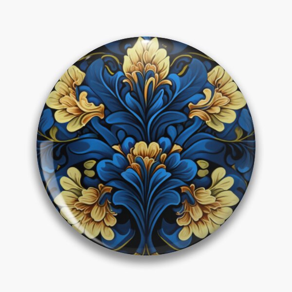 Item preview, Ornate Sodalite and Yellow Zircon Floral Design Pattern designed and sold by Healio2.