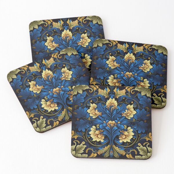 Item preview, Ornate Sodalite and Yellow Zircon Floral Design Pattern designed and sold by Healio2.