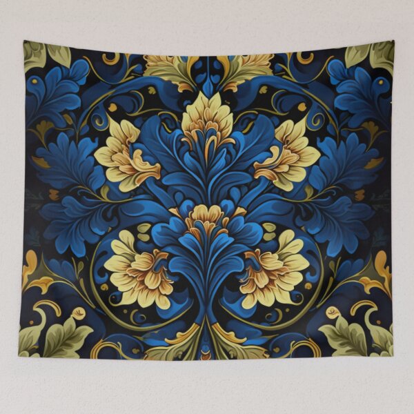Item preview, Ornate Sodalite and Yellow Zircon Floral Design Pattern designed and sold by Healio2.
