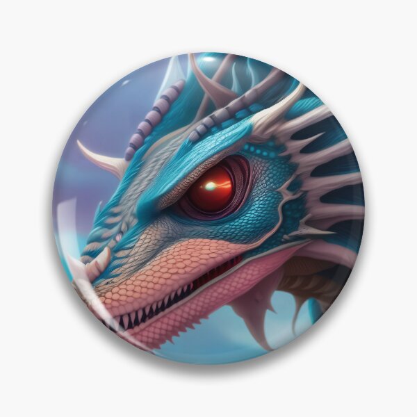 Item preview, Angry Blue Sky Dragon con picos blancos designed and sold by dragynrain.