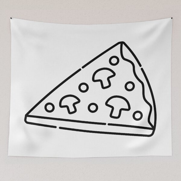 Item preview, Piece of pizza black line illustration designed and sold by OM-lova.