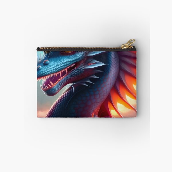Aperçu de l'œuvre Dragon à cornes bleu et violet au lever du soleil créée et vendue par dragynrain.