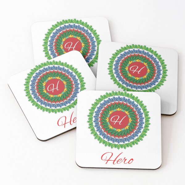 Artikelvorschau, Alphabet H with attribute Hero leaf art Mandala circle design entworfen und verkauft von MubaraksArt.