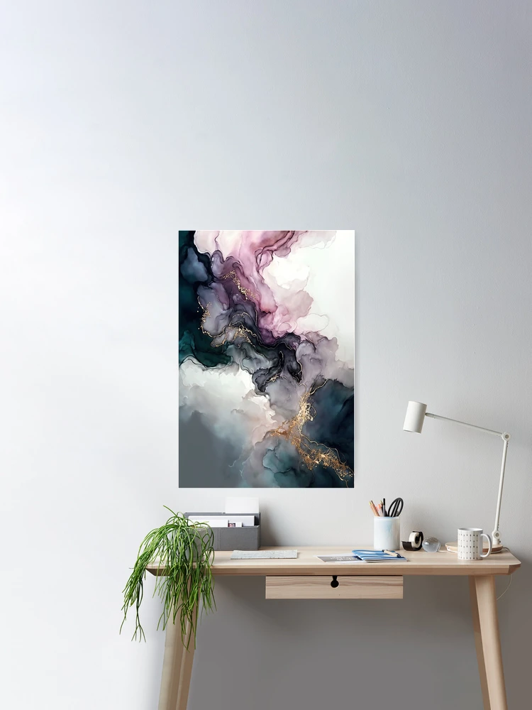 Stormy Wine Hues - Abstract Alcohol Ink Art Poster for Sale by inkvestor