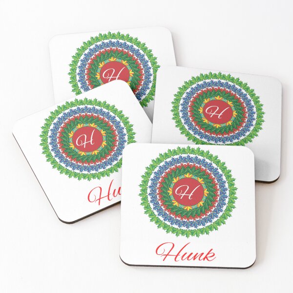 Item preview, Alphabet H with attribute Hunk leaf art Mandala circle design designed and sold by MubaraksArt.