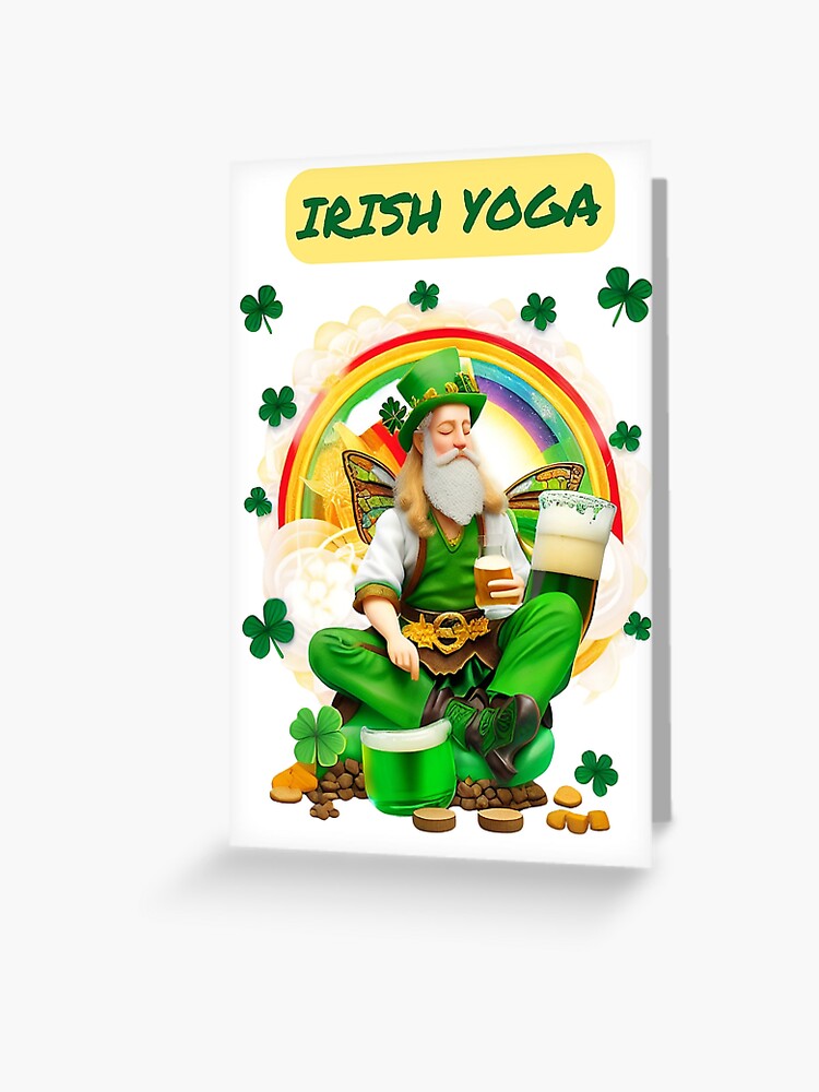 Irish Yoga Man Greeting Card for Sale by coderode