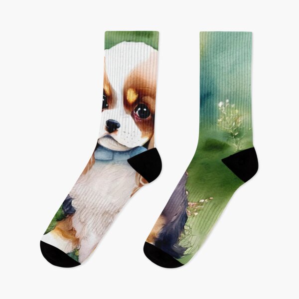Item preview, Cute Cavalier King Charles Spaniel Dog Puppy Art 6 designed and sold by cutiepeaupies.