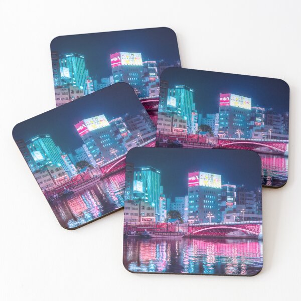 Item preview, Sumida River Asakusa Tokyo Pink Light Reflecting on Water designed and sold by TokyoLuv.