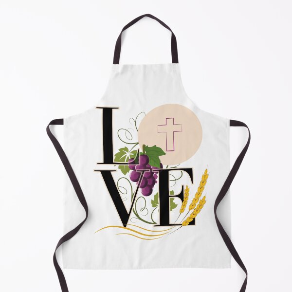 Item preview, Eucharist LOVE Typography Host Wheat Grapes designed and sold by Brasilia.
