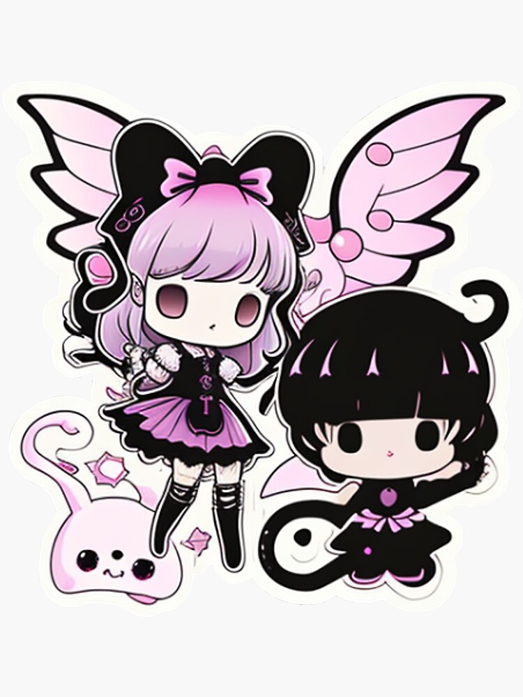 Kawaii Anime Hello Kitty Kuromi My Melody Brooch, Funny Gothic