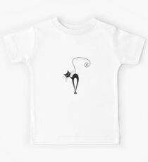 Black cat silhouette Kids Tee