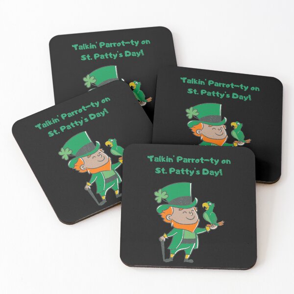 Item preview, St patricks day parrot- party coordinator - Talkin' Parrot-ty on St. Patty's Day! funny gifts for man saint patricks day designed and sold by VectorPower.
