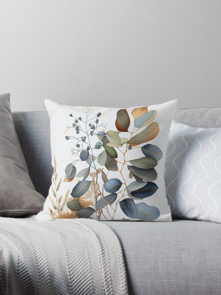 Item preview, Boho Wall Decor Blue and Gold Eucalyptus Wall Art For Livingroom Painting Eucalyptus Art Boho Original Wall Art For Livingroom designed and sold by Peek-Designs.