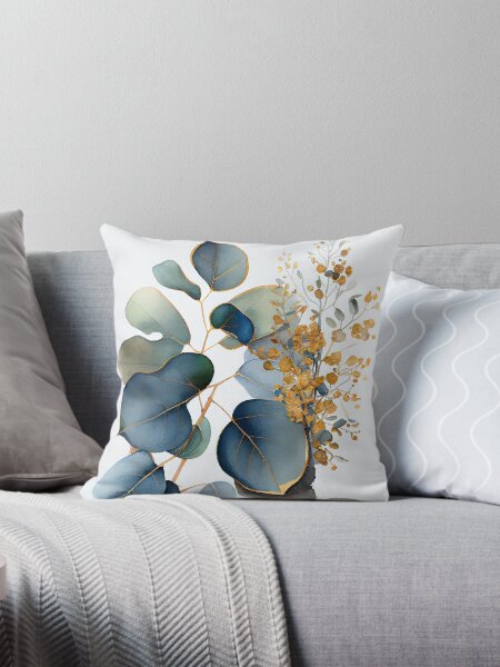 Item preview, Boho Blue and Gold Eucalyptus designed and sold by Peek-Designs.