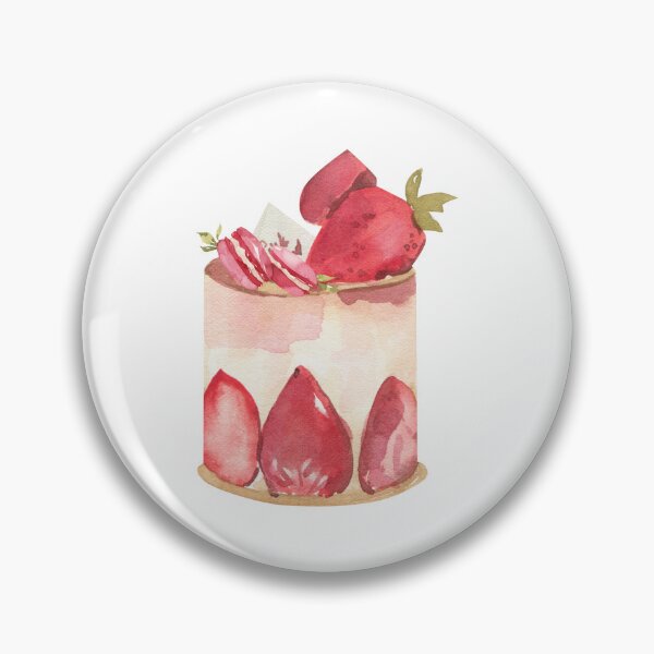 Item preview, Strawberry Fruit Cake with Macarons  designed and sold by silviaol.